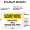 Signmission Employees Only Beyond This Point OSHA Security Notice Sign, Vinyl Decal, 10in W x 7in L, 2PK OS-2PACK-SN-D-710-L-11535 - alternate 4